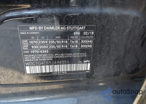 2018 Mercedes-Benz Gla 250 z USA, uszkodzony, nr VIN WDCTG4EB5JJ494551